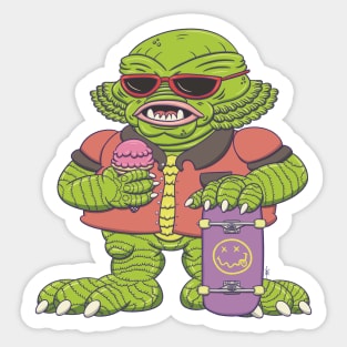 Skater green monster Sticker